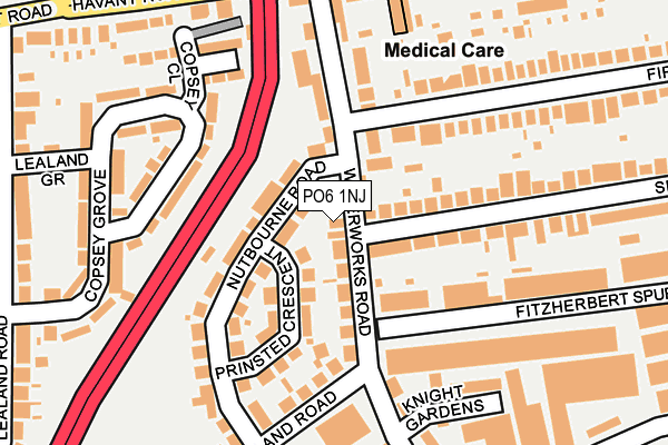 PO6 1NJ map - OS OpenMap – Local (Ordnance Survey)