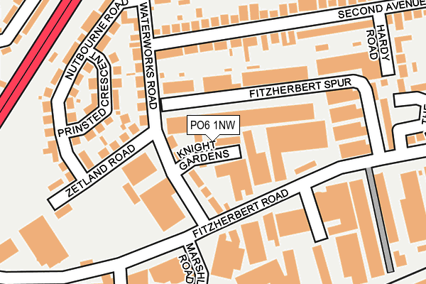 PO6 1NW map - OS OpenMap – Local (Ordnance Survey)