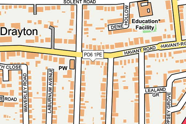 PO6 1PE map - OS OpenMap – Local (Ordnance Survey)