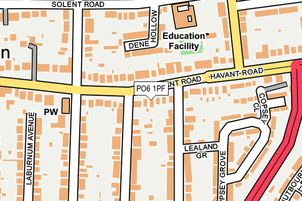 PO6 1PF map - OS OpenMap – Local (Ordnance Survey)