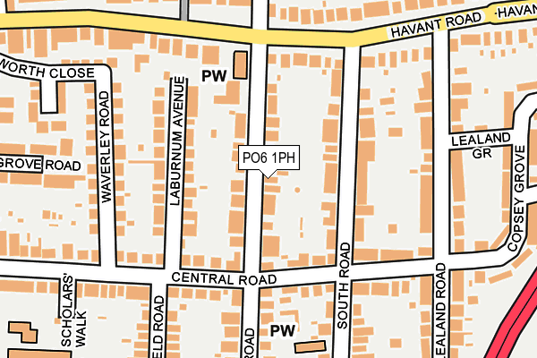 PO6 1PH map - OS OpenMap – Local (Ordnance Survey)
