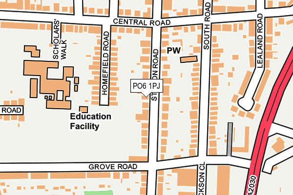 PO6 1PJ map - OS OpenMap – Local (Ordnance Survey)