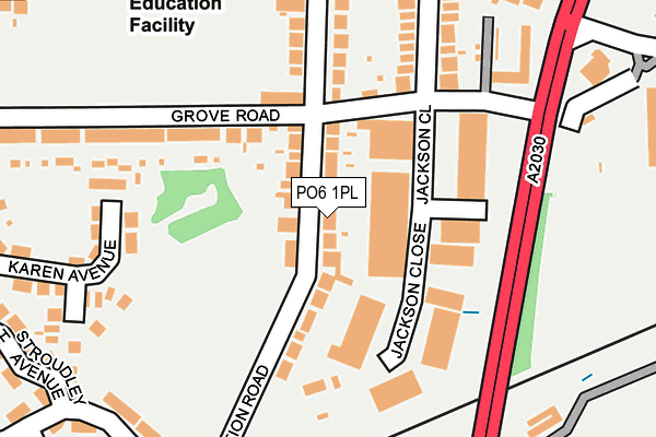 PO6 1PL map - OS OpenMap – Local (Ordnance Survey)