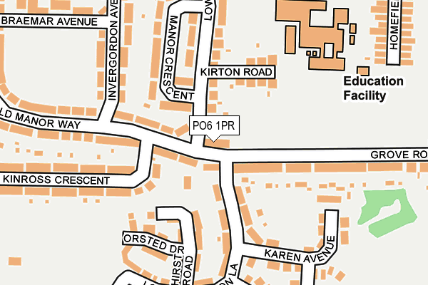 PO6 1PR map - OS OpenMap – Local (Ordnance Survey)