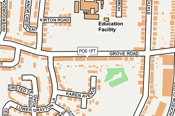 PO6 1PT map - OS OpenMap – Local (Ordnance Survey)