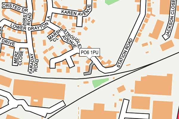 PO6 1PU map - OS OpenMap – Local (Ordnance Survey)