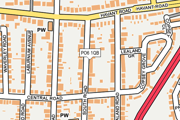 PO6 1QB map - OS OpenMap – Local (Ordnance Survey)