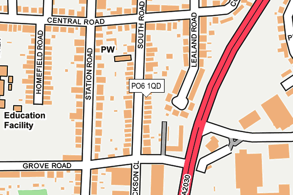 PO6 1QD map - OS OpenMap – Local (Ordnance Survey)