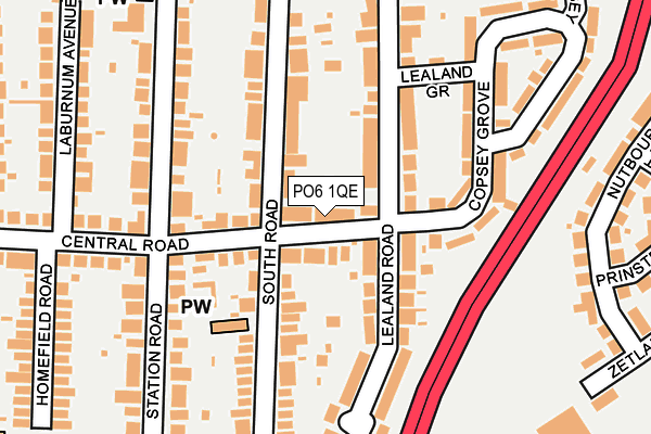 PO6 1QE map - OS OpenMap – Local (Ordnance Survey)