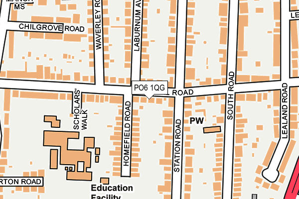 PO6 1QG map - OS OpenMap – Local (Ordnance Survey)