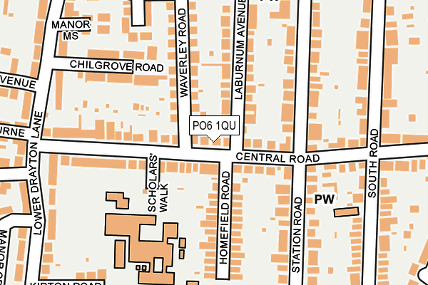 PO6 1QU map - OS OpenMap – Local (Ordnance Survey)