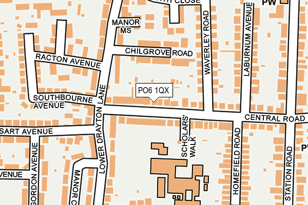 PO6 1QX map - OS OpenMap – Local (Ordnance Survey)