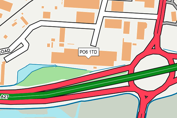 PO6 1TD map - OS OpenMap – Local (Ordnance Survey)