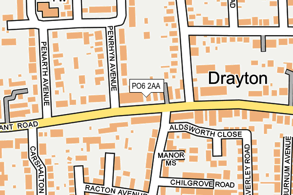 PO6 2AA map - OS OpenMap – Local (Ordnance Survey)