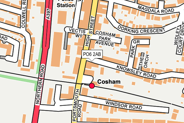 PO6 2AB map - OS OpenMap – Local (Ordnance Survey)