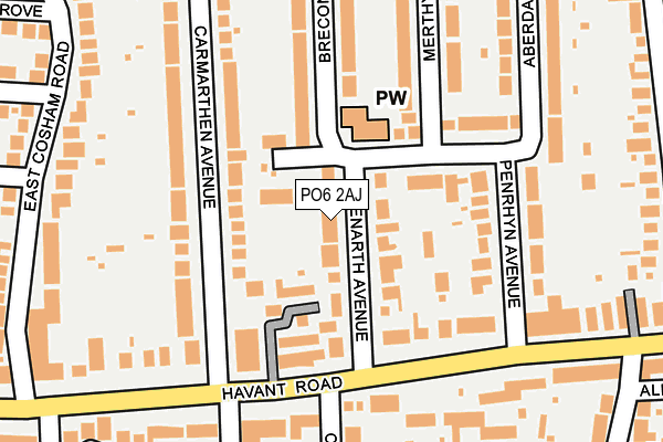 PO6 2AJ map - OS OpenMap – Local (Ordnance Survey)