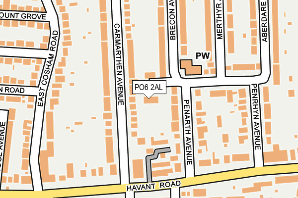 PO6 2AL map - OS OpenMap – Local (Ordnance Survey)