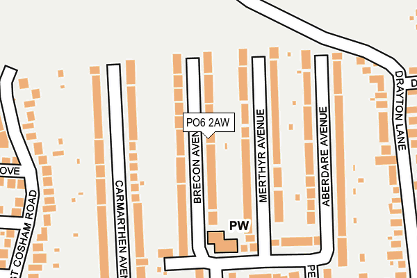 PO6 2AW map - OS OpenMap – Local (Ordnance Survey)