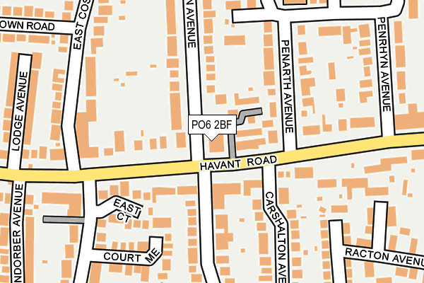 PO6 2BF map - OS OpenMap – Local (Ordnance Survey)