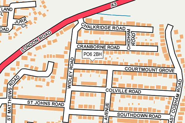 PO6 2BH map - OS OpenMap – Local (Ordnance Survey)