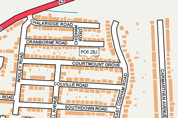 PO6 2BJ map - OS OpenMap – Local (Ordnance Survey)