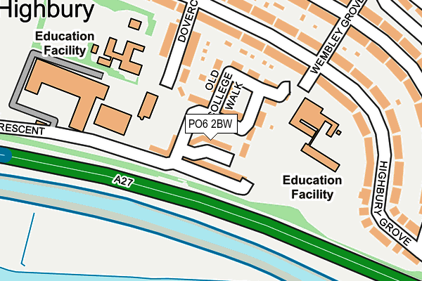 PO6 2BW map - OS OpenMap – Local (Ordnance Survey)