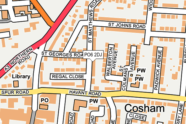 PO6 2DJ map - OS OpenMap – Local (Ordnance Survey)