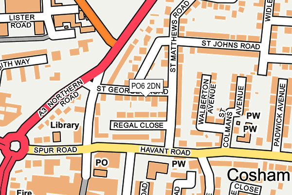 PO6 2DN map - OS OpenMap – Local (Ordnance Survey)