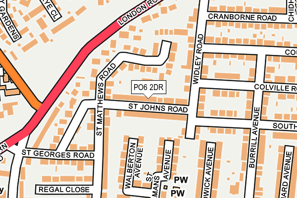 PO6 2DR map - OS OpenMap – Local (Ordnance Survey)