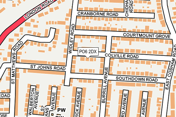 PO6 2DX map - OS OpenMap – Local (Ordnance Survey)
