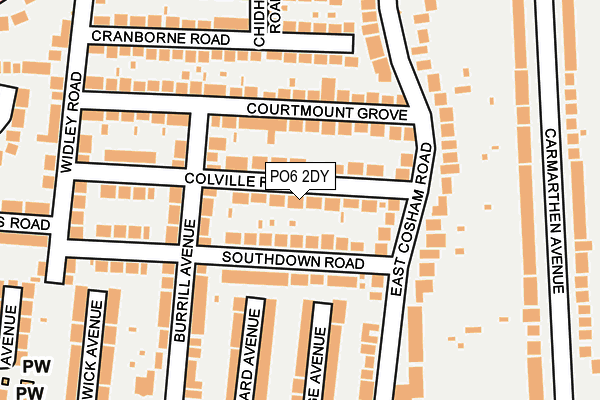 PO6 2DY map - OS OpenMap – Local (Ordnance Survey)