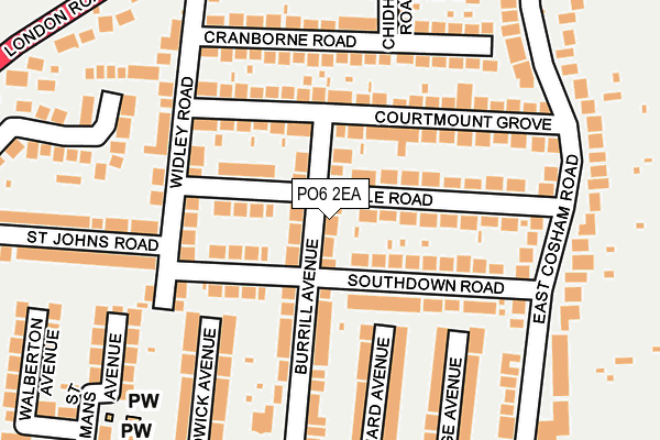 PO6 2EA map - OS OpenMap – Local (Ordnance Survey)