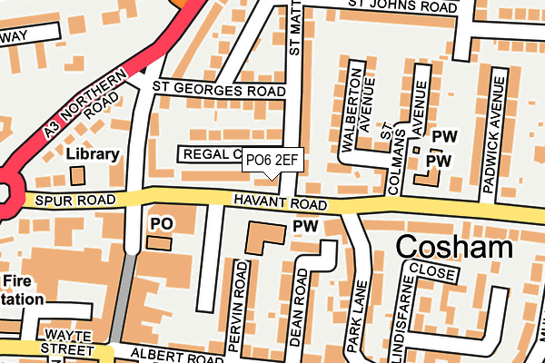 PO6 2EF map - OS OpenMap – Local (Ordnance Survey)