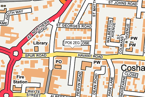 PO6 2EG map - OS OpenMap – Local (Ordnance Survey)