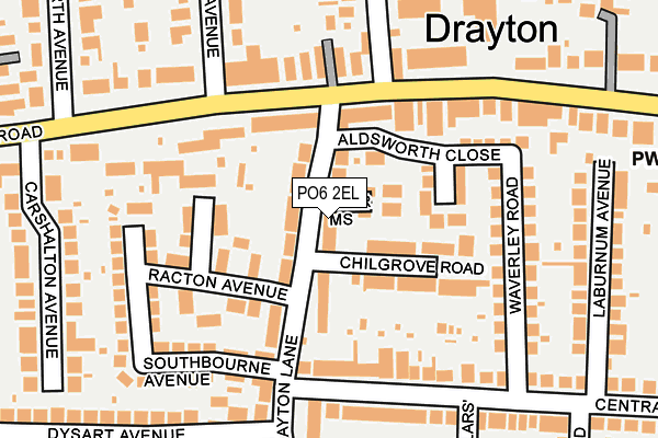 PO6 2EL map - OS OpenMap – Local (Ordnance Survey)