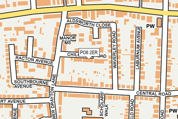 PO6 2ER map - OS OpenMap – Local (Ordnance Survey)