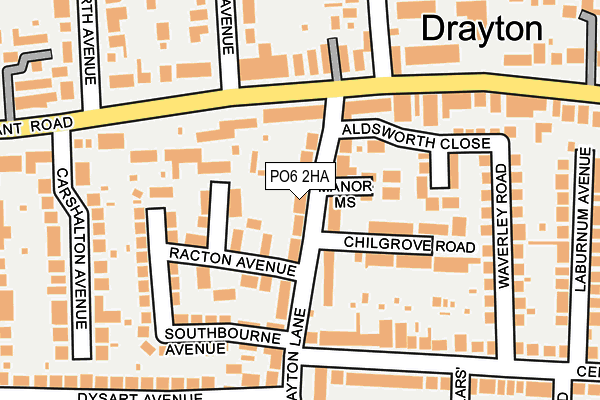 PO6 2HA map - OS OpenMap – Local (Ordnance Survey)