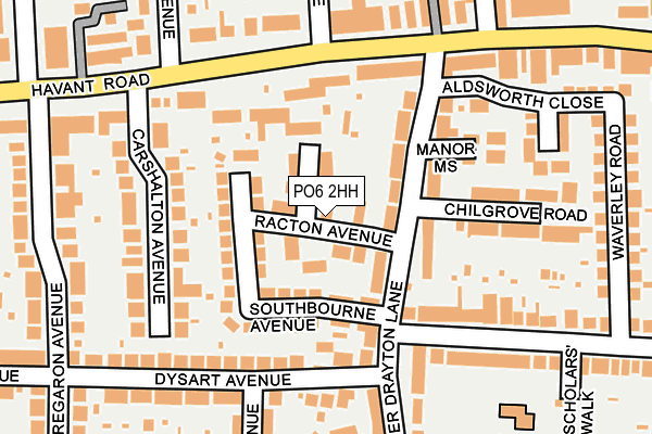 PO6 2HH map - OS OpenMap – Local (Ordnance Survey)