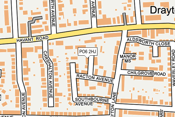 PO6 2HJ map - OS OpenMap – Local (Ordnance Survey)