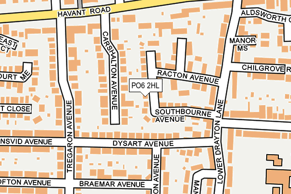 PO6 2HL map - OS OpenMap – Local (Ordnance Survey)