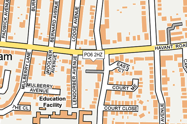 PO6 2HZ map - OS OpenMap – Local (Ordnance Survey)