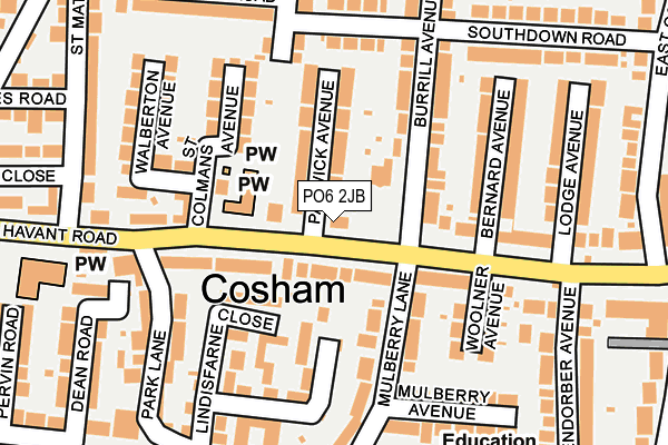 PO6 2JB map - OS OpenMap – Local (Ordnance Survey)