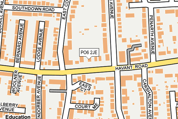 PO6 2JE map - OS OpenMap – Local (Ordnance Survey)