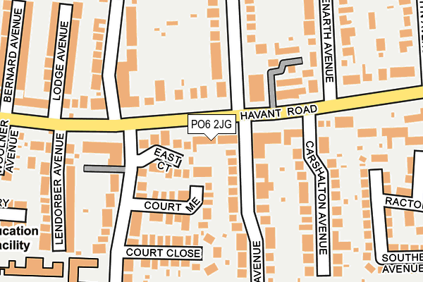 PO6 2JG map - OS OpenMap – Local (Ordnance Survey)