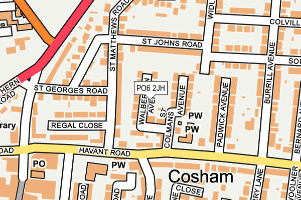 PO6 2JH map - OS OpenMap – Local (Ordnance Survey)