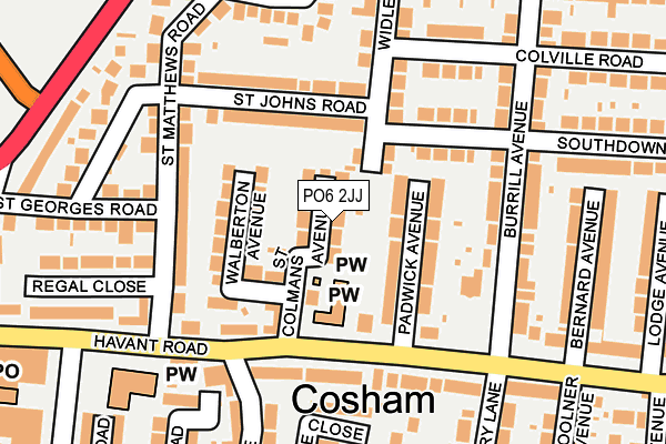 PO6 2JJ map - OS OpenMap – Local (Ordnance Survey)