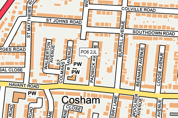 PO6 2JL map - OS OpenMap – Local (Ordnance Survey)