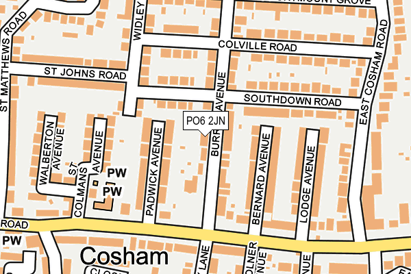 PO6 2JN map - OS OpenMap – Local (Ordnance Survey)