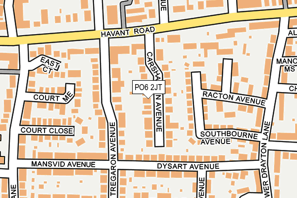 PO6 2JT map - OS OpenMap – Local (Ordnance Survey)