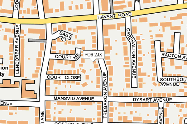 PO6 2JX map - OS OpenMap – Local (Ordnance Survey)